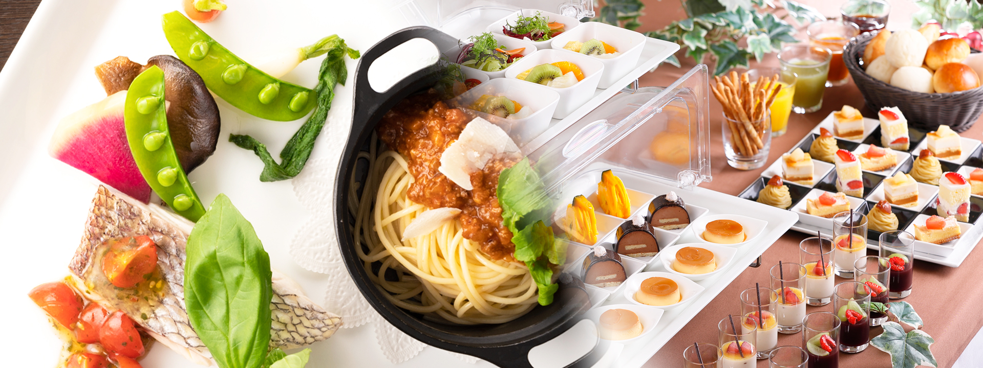 ウィークデイランチ「選べるメインディッシュ と スイーツ＆デリカアイランド」